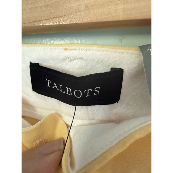 Talbots High Waist Hampshire Ankle Pants Womens 18W Petite Yellow Stretch New - Picture 2 of 9